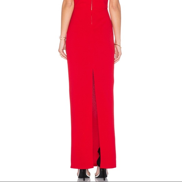 x Love Indie Polly V Cut Maxi Dress in Red - Picture 8 of 12